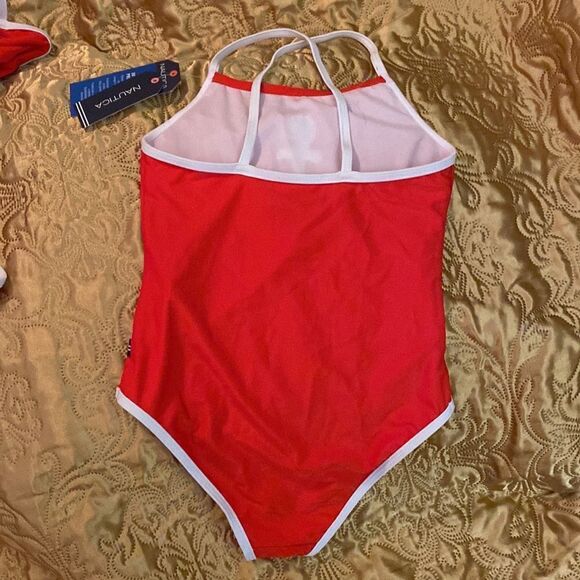 Nautica Performance One Piece Swimsuit with 50+UPF UV (12/14 Large) - Picture 5 of 8